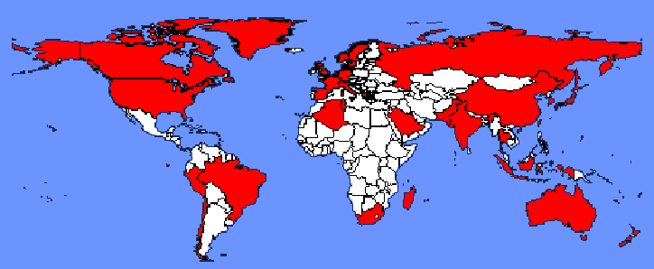 Map showing Cospas-Sarsat Participants
