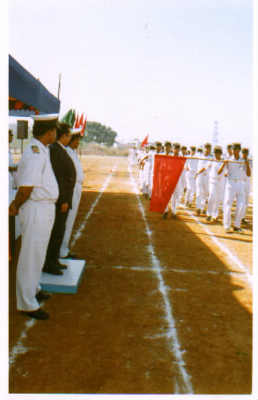 Cadets marching past the Chief guest